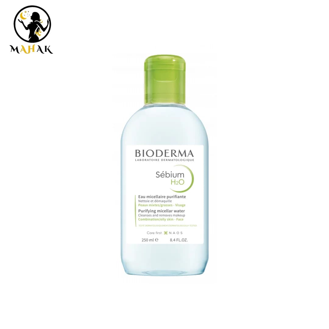 میسلار واتر پاک کننده آرایش پوست چرب و مختلط سبز بایودرما مدل BIODERMA Sebium H20 — تصویر ۵