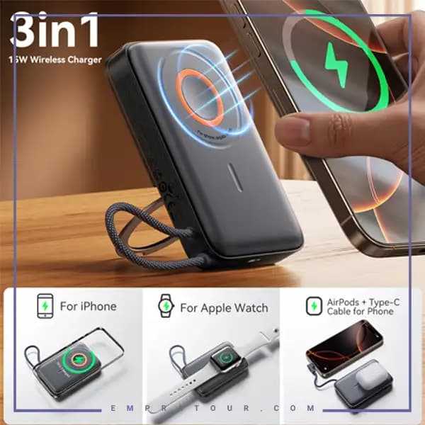 پاور بانک10000 مگنتی 22.5 وات جویروم JR-PBM02 — تصویر ۹