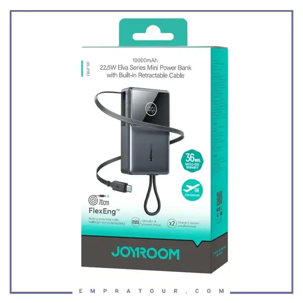 پاوربانک 10000 با کابل جمع شونده 22.5 وات جویروم JR-PR1 — تصویر ۵