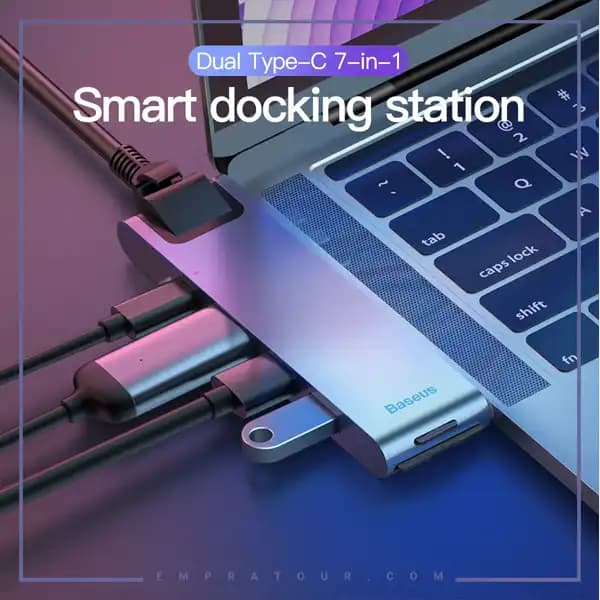 هاب تایپ سی 7 پورت مک بوک بیسوس CAHUB-L0G — تصویر ۶