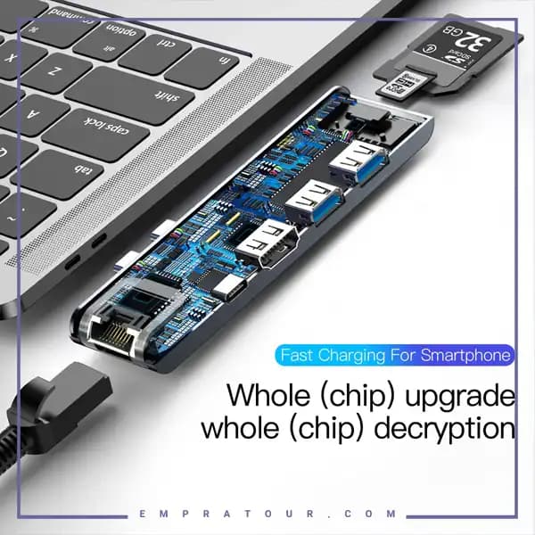 هاب تایپ سی 7 پورت مک بوک بیسوس CAHUB-L0G — تصویر ۷
