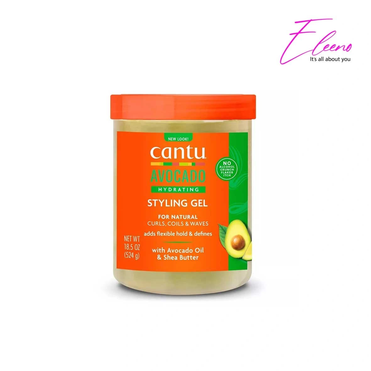 ژل استایلینگ حالت دهنده و آبرسان آووکادو مو فر کانتو Cantu Avocado Hydrating Styling Gel 524g — تصویر ۹