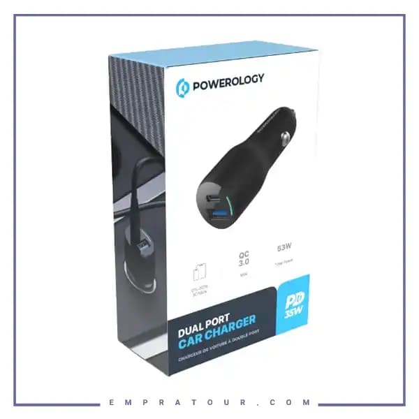 شارژر فندکی 2 پورت 35 وات پاورولوژی PCCSR012 — تصویر ۴