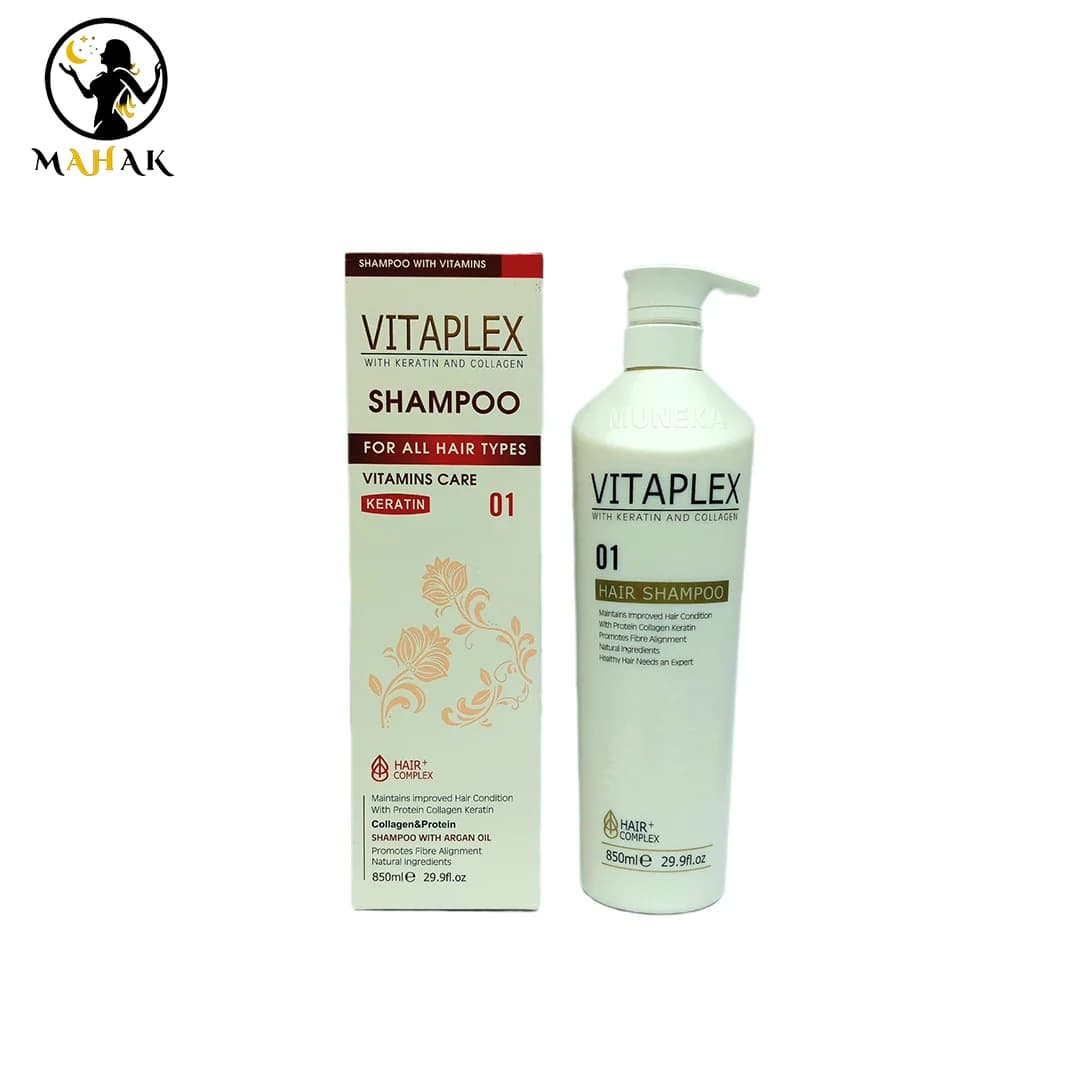 شامپو بدون سولفات ویتاپلکس VITAPLEX حاوی کراتین و کلاژن 850 میل — تصویر ۲
