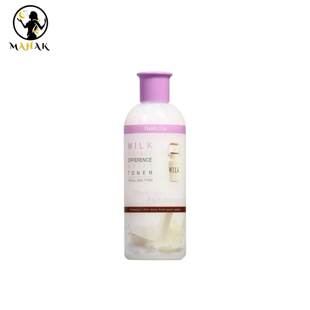 تونر روشن کننده شیر فارم استی FARMSTAY MILK VISIBLE DIFFERENCEWHITE TONER — تصویر ۲