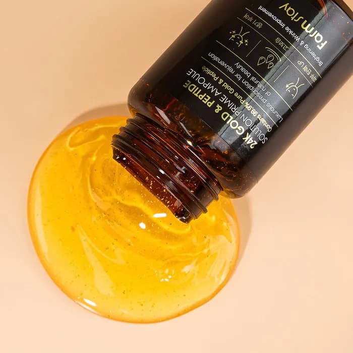 آمپول ژل آبرسان ضدچروک و جوانساز قوی پپتاید و طلا فارم استی Farm Stay 24k Gold & Peptide Solution Prime Ampoule — تصویر ۱۰