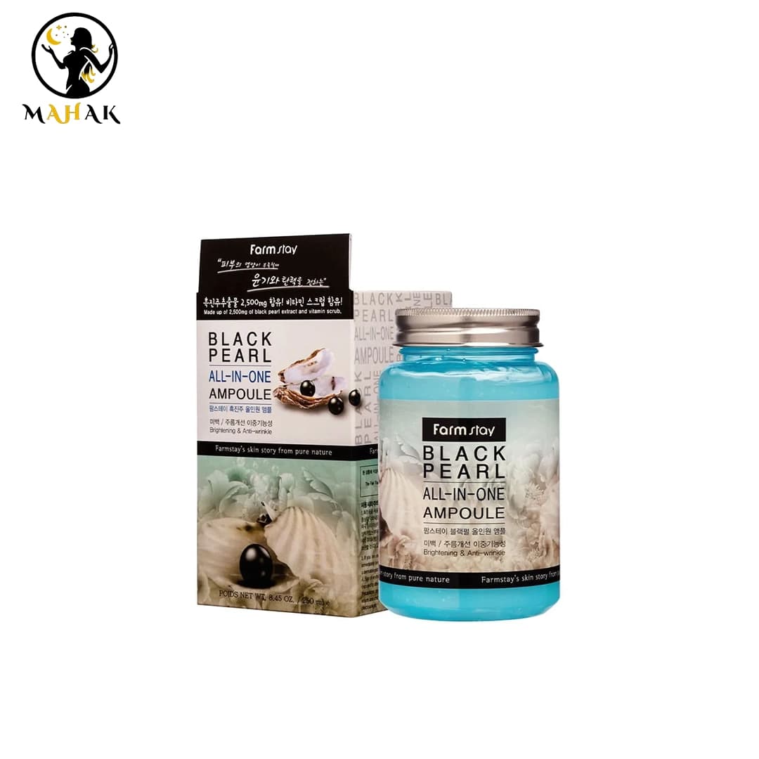 آمپول ژل آبرسان ضدلک مروارید سیاه فارم استی Farm Stay Black Pearl Ampoule — تصویر ۷