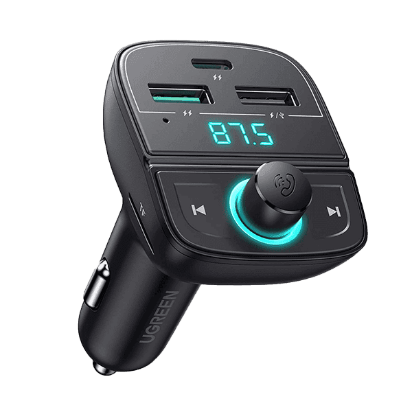شارژر فندکی 40 وات با سه پورت و فرستنده بلوتوثی و FM یوگرین مدل CD229 کد 80910