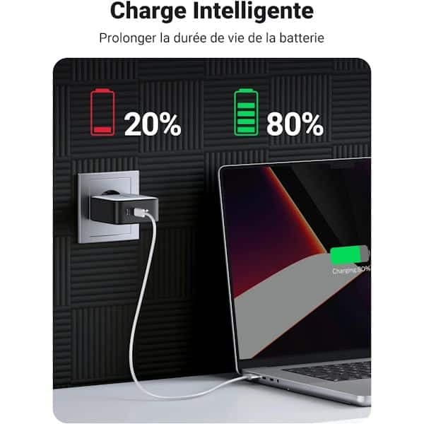 شارژر دیواری 100 وات با دو پورت USB-C یوگرین مدل CD254 — تصویر ۵