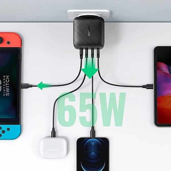 شارژر دیواری ۶۵ وات با 3 پورت USB-C و 1 پورت USB-A یوگرین مدل CD224 — تصویر ۱۲