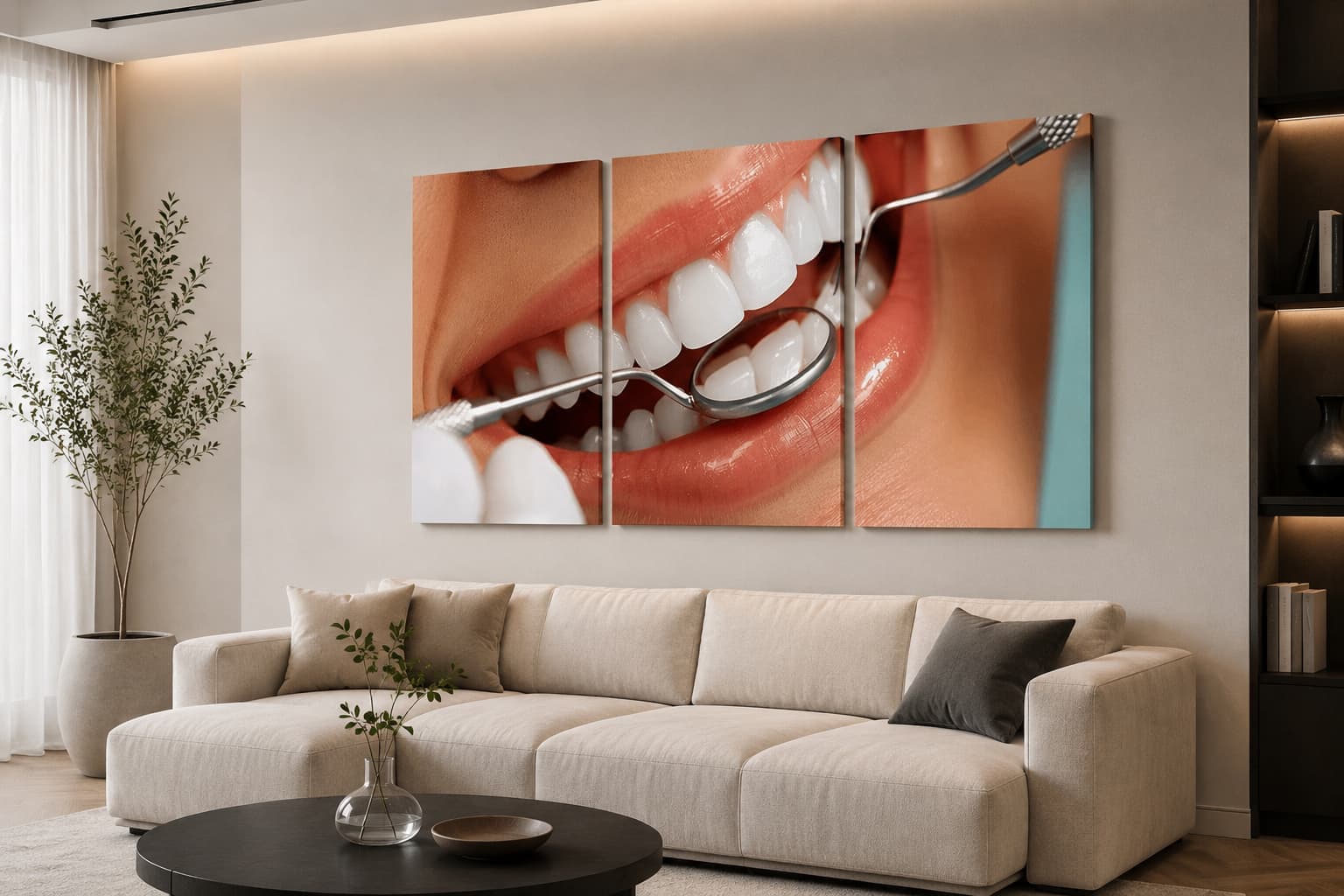 تابلو شاسی مدرن طرح لبخند زیبا مخصوص مطب دندانپزشکی