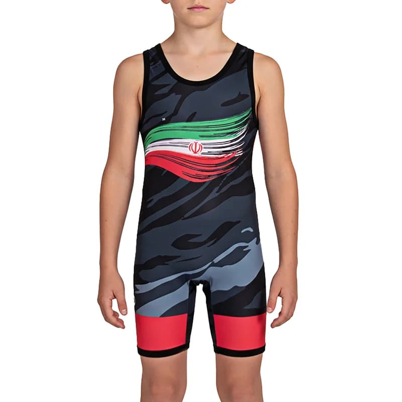 دوبنده کشتی بچه گانه طرح المپیک | مشکی/قرمز