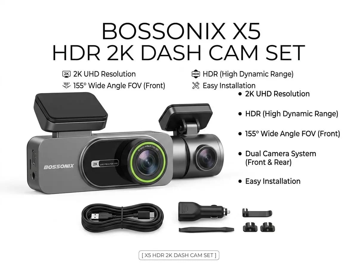دوربین ثبت وقایع بوسونیکس مدل Bossonix Dashcam X5 — تصویر ۶