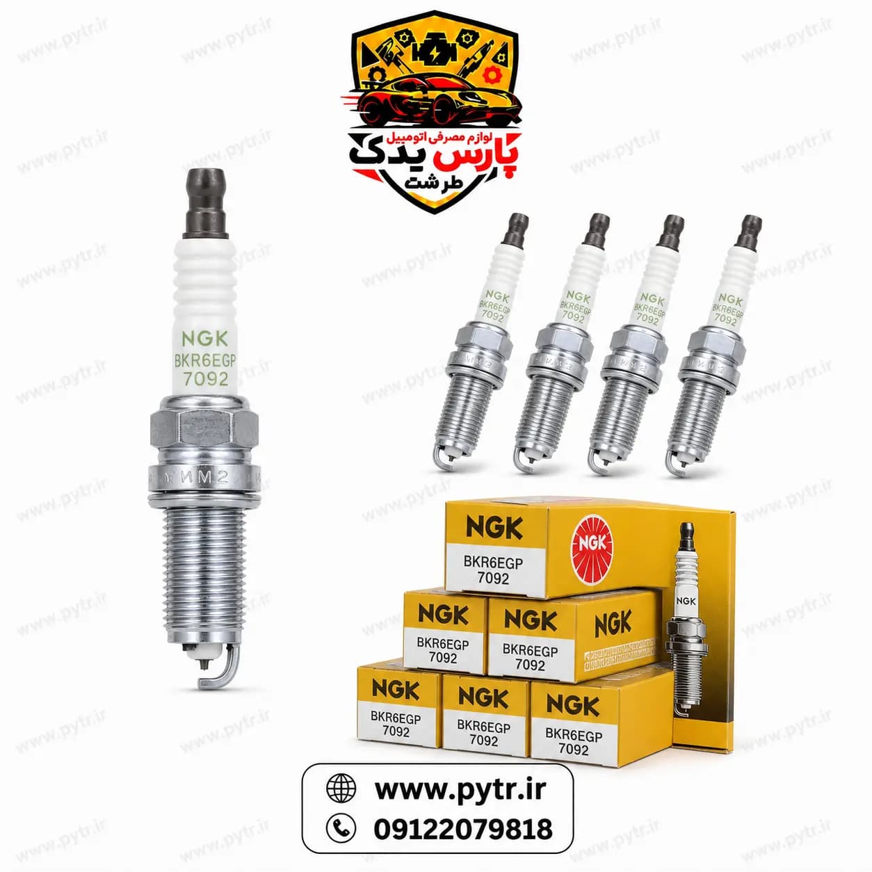 شمع ان جی کی پایه کوتاه سوزنی جی پاور BKR6EGP 7092 مناسب دنا و دنا پلاس و پژو XU7 , سمند EF7 — تصویر ۲
