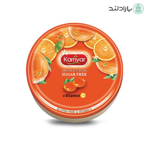 آبنبات رویال پرتقال بدون قند و رژیمی کامور