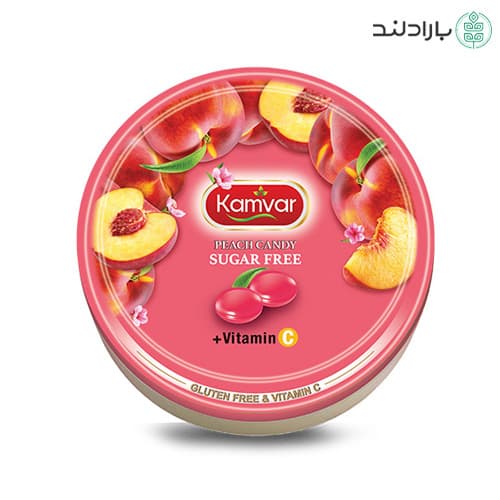 آبنبات رویال هلو بدون قند و رژیمی کامور