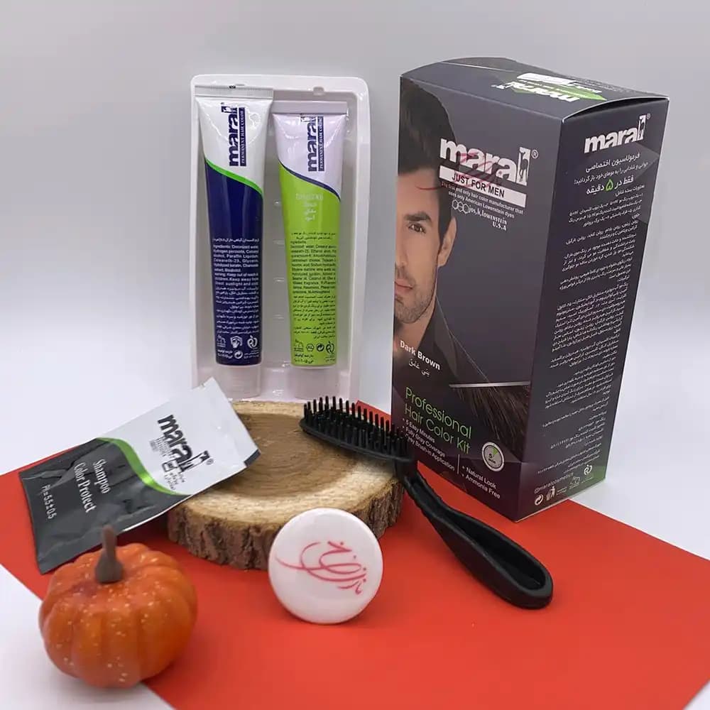 کیت رنگ موی آقایان مارال Maral Just for Men رنگ قهوه ای تیره Dark Brown