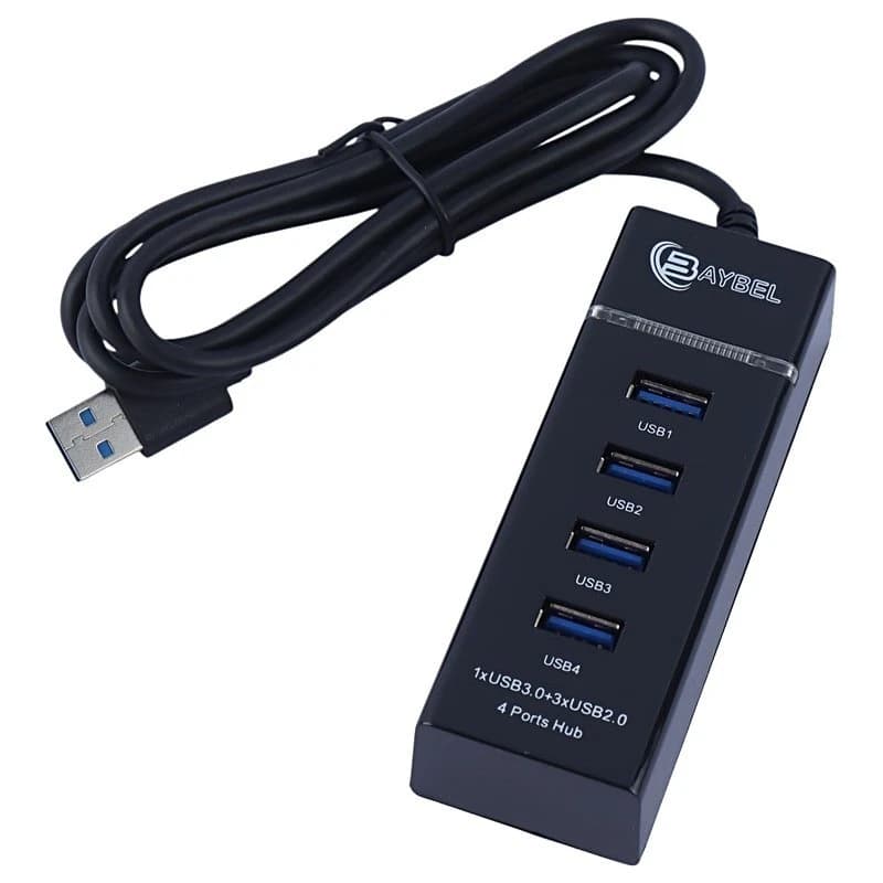 هاب سه پورت USB2.0 + یک پورت USB3.0 بایبل BAYBEL H-93 — تصویر ۳