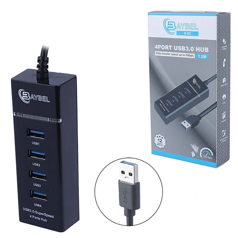 هاب چهار پورت USB3.0 بایبل BAYBEL H-95 کابل 120cm — تصویر ۲