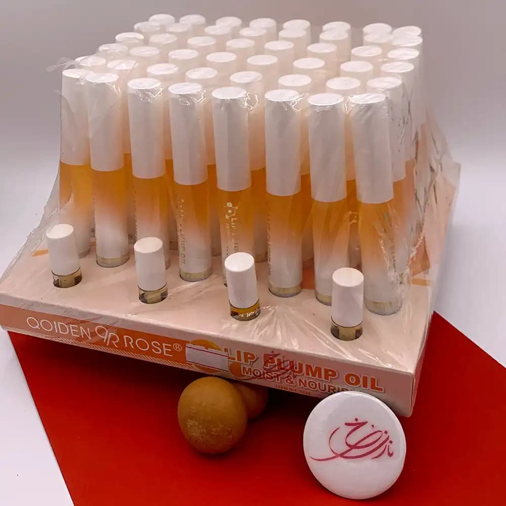 برق لب حجم دهنده و مغذی کویدن رز QOIDEN ROSE مدل Lip Plump Oil براق کننده و آبرسان تستردار 48 عددی کد 5938