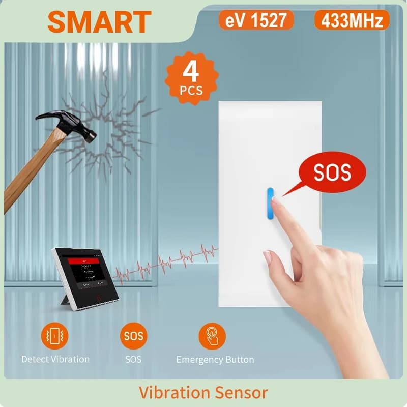 سنسور لرزشی بی سیم دزدگیر اسمارت مدل GB010 433MHz — تصویر ۵