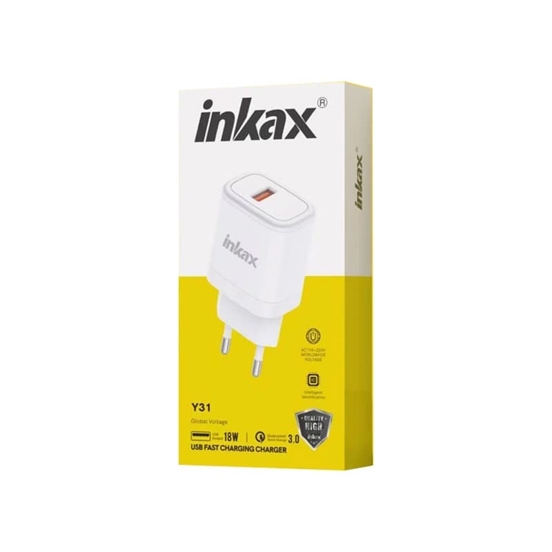 شارژر دیواری 18 وات INKAX Y31 QC3.0 — تصویر ۲