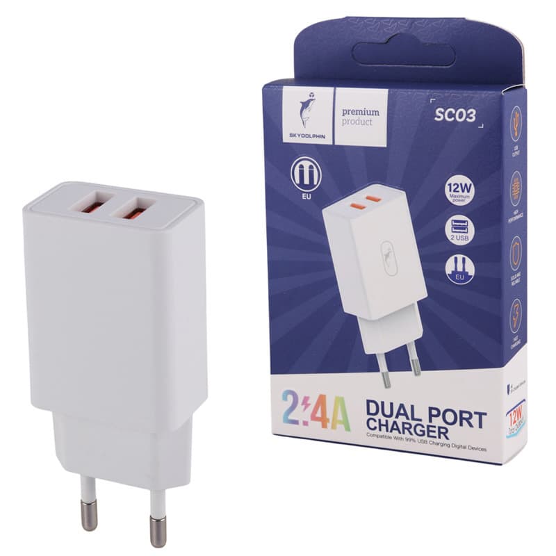 شارژر دیواری 12 وات اسکای دلفین SC03 2.4A — تصویر ۱۲