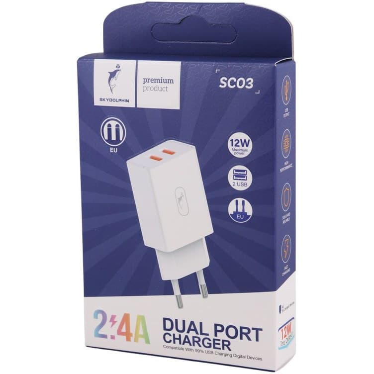 شارژر دیواری 12 وات اسکای دلفین SC03 2.4A — تصویر ۷