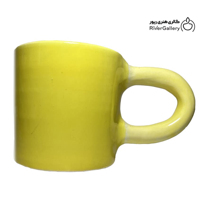 ماگ سرامیکی دست ساز زرد