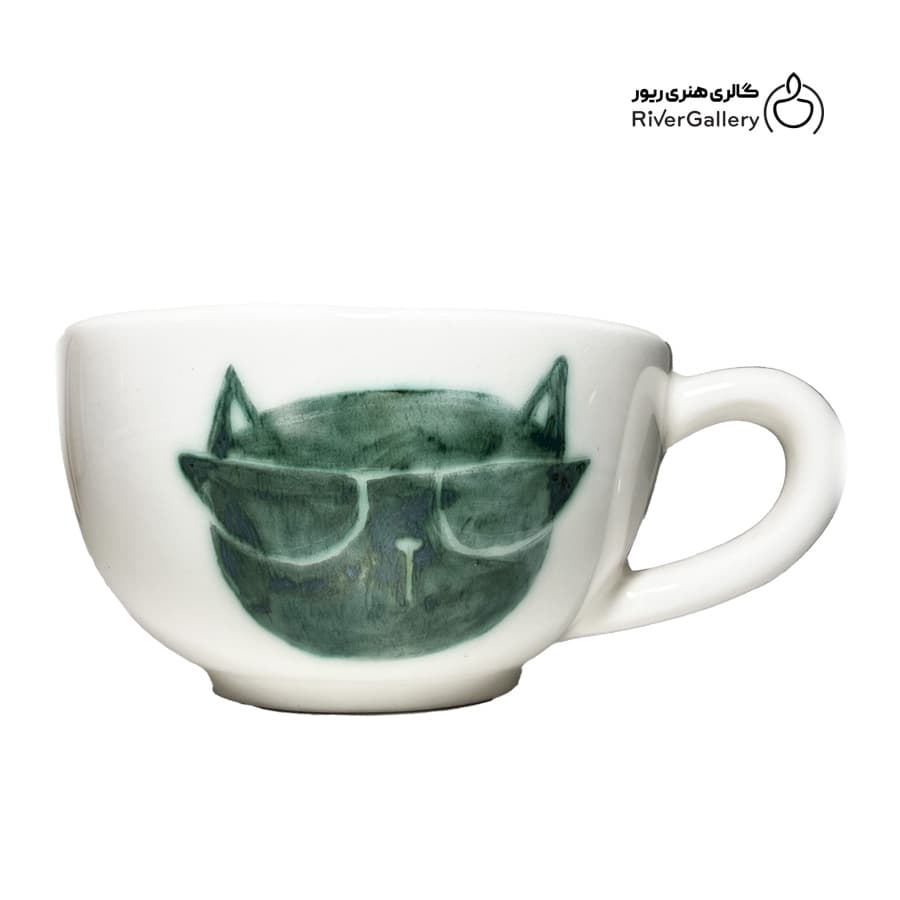 ماگ سرامیکی دست ساز گربه