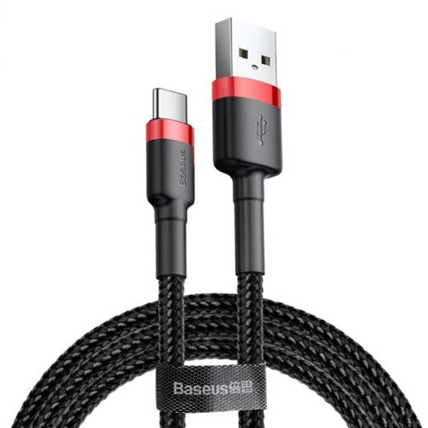 کابل شارژ سریع و انتقال داده بیسوس Baseus Cafule Type-C Cable 1m 3A-CATKLF