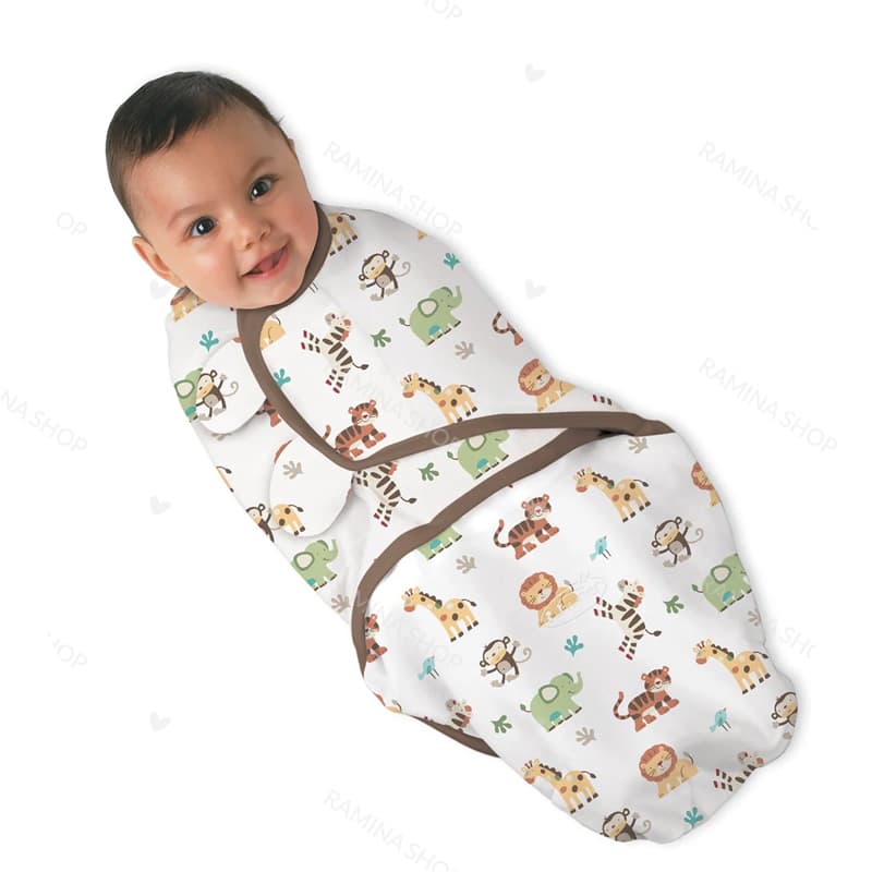قنداق چسبی نوزادی 0 تا 3 ماه طرح حیوانات Swaddle Me — تصویر ۲