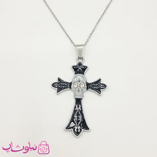 گردنبند دخترانه طرح اسکلت و صلیب