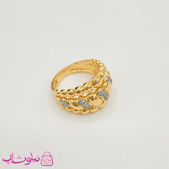 انگشتر زنانه وای اس ایکس سه ردیفه