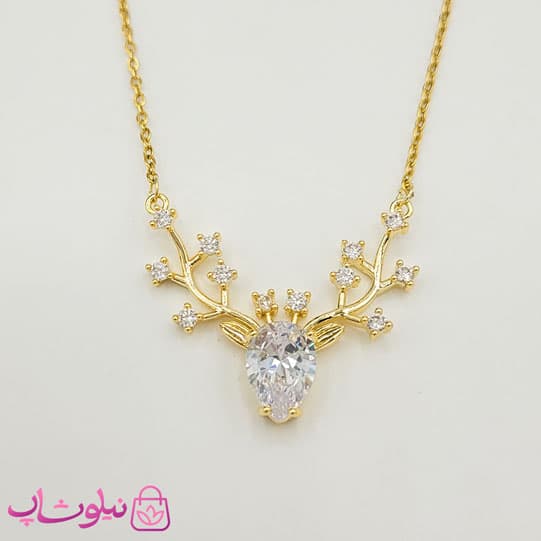 گردنبند زنانه طرح گوزن طلایی — تصویر ۲