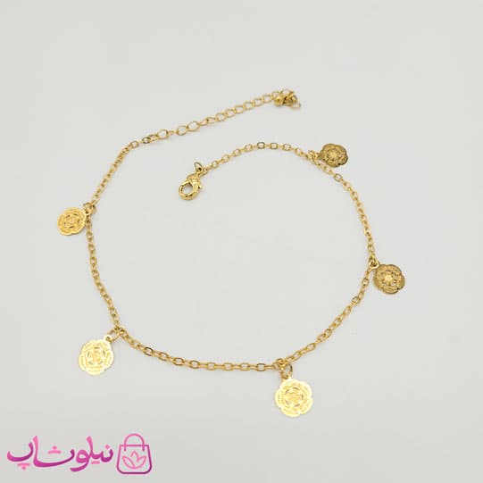 پابند زنانه استیل با آویز گل — تصویر ۴