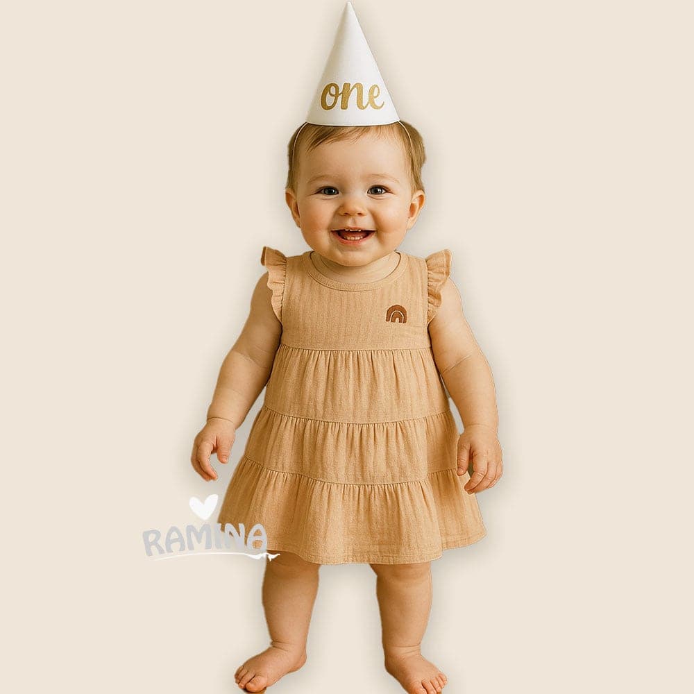 سارافون دخترانه صورتی موسلین کد 229444 فلکسی Flexi