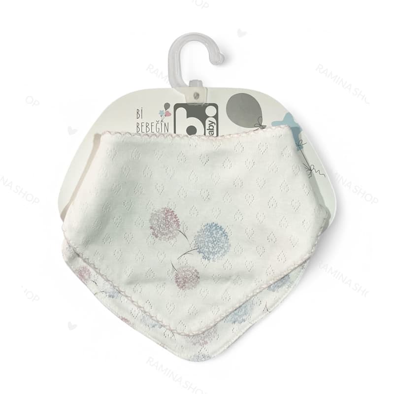 ست پیشبند دستمال گردنی نوزاد دو عددی طرح قاصدک بی بیبی Bi Baby