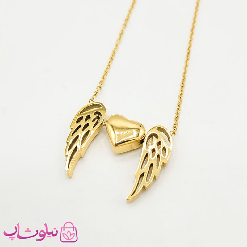 گردنبند زنانه طرح قلب و بال