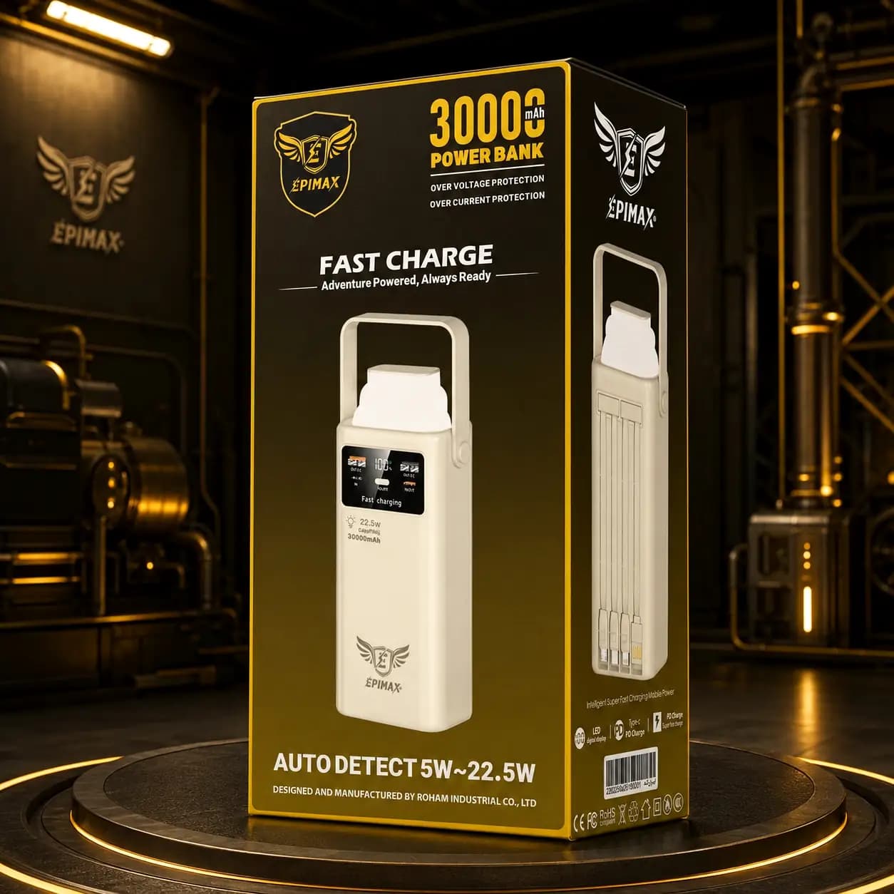 پاوربانک اپیمکس EP-216 ظرفیت 30000 میلی‌آمپر | فست شارژ 22.5 وات و چراغ LED — تصویر ۱۱
