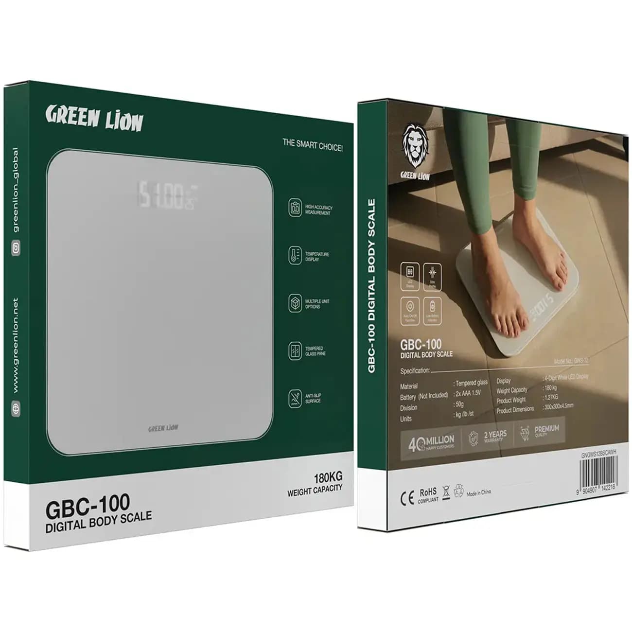ترازوی دیجیتال گرین لاین مدل GBC100 ظرفیت ۱۸۰ کیلوگرم — تصویر ۲