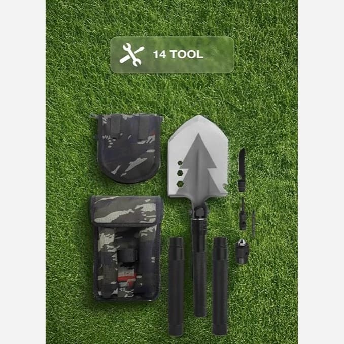 ابزار چندکاره سفری گرین لاین مدل Multi Shovel ابزار 14 کاره — تصویر ۳