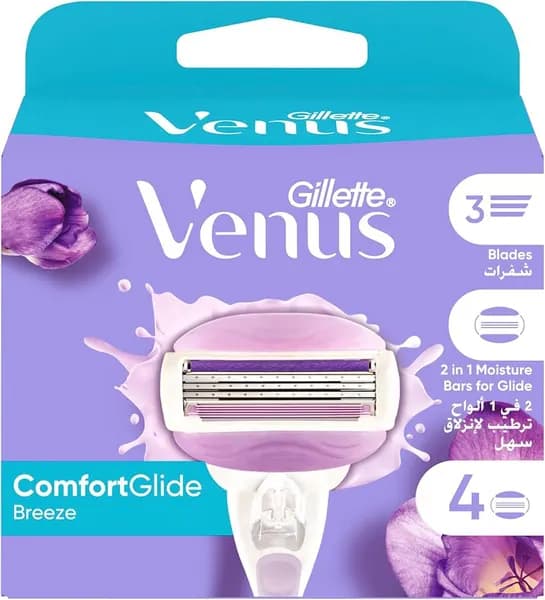 تیغ یدک 4 عددی ژیلت ونوس بنفش مدل VENUS BREEZE
