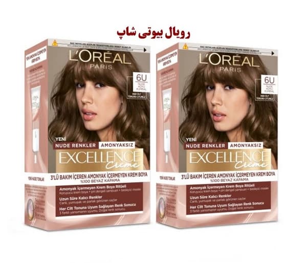 پک 2 عددی رنگ مو EXCELLENCE شماره 6U بدون آمونیاک — تصویر ۶