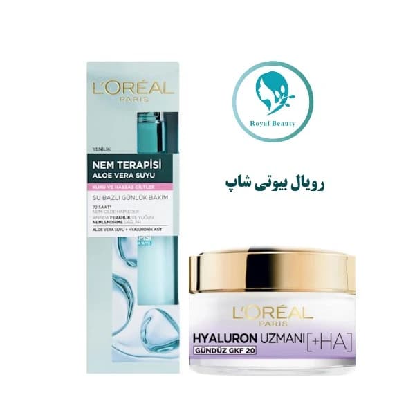 پک ژل آبرسان پوست خشک و کرم ضد پیری روز لورال HYALURON