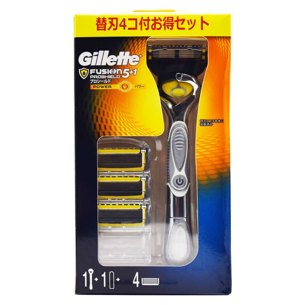 دسته تیغ ژیلت GILLETTE اصل ژاپن فیوژن پروشیلد پاور به همراه 4 تیغ یدک — تصویر ۳