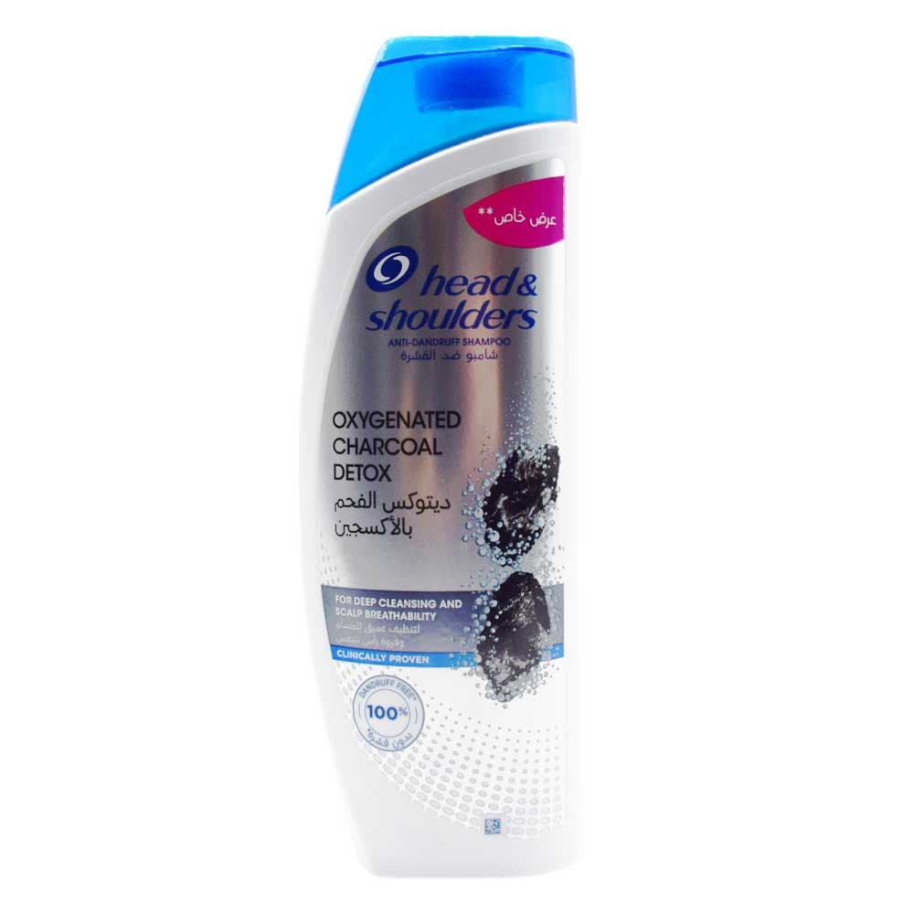 شامپو هد اند شولدرز SHOULDERS اصل عربستان ضد شوره مدل Oxygenated Charcoal حجم 400 میلی لیتر