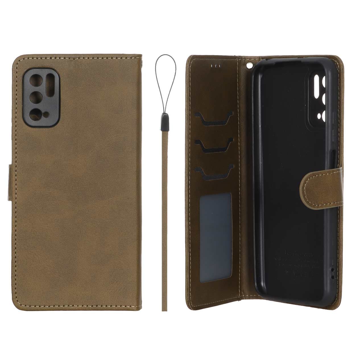 کیف موبایل مگنتی درجه یک داخل خز MNC Plus مدل Xiaomi Poco M3 Pro / Redmi Note 10 5G / Redmi Note 11 SE – سبز زیتونی