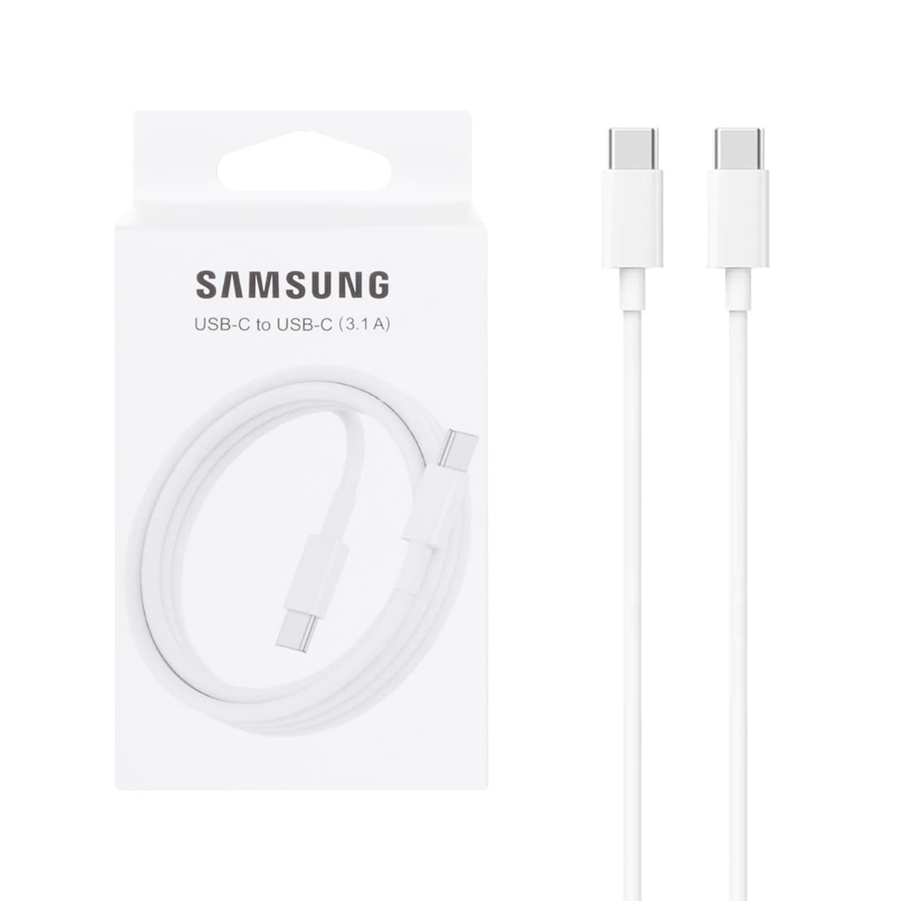کابل شارژ Samsung Type-C to Type-C 3.1A – سفید (پک دار) – SMO
