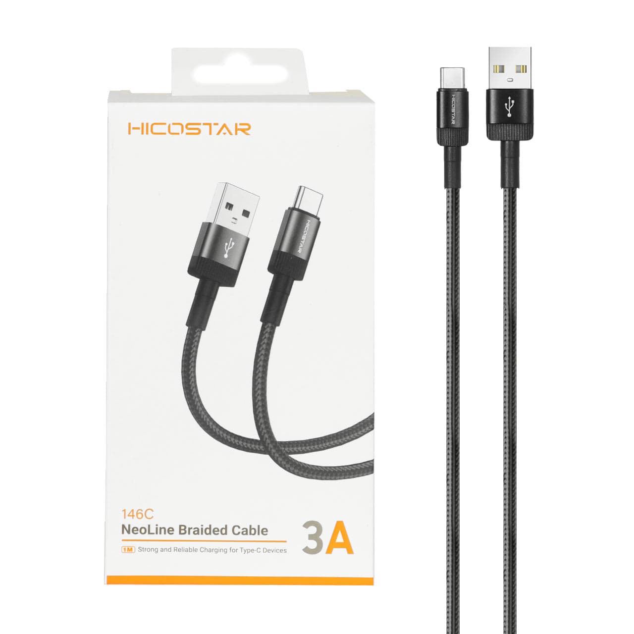 کابل شارژ فست Hicostar Type-C مدل 146C – مشکی